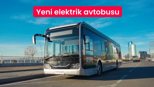 Bakının marşrut xəttinə daha bir elektrik mühərrikli avtobus buraxılıb - VİDEO